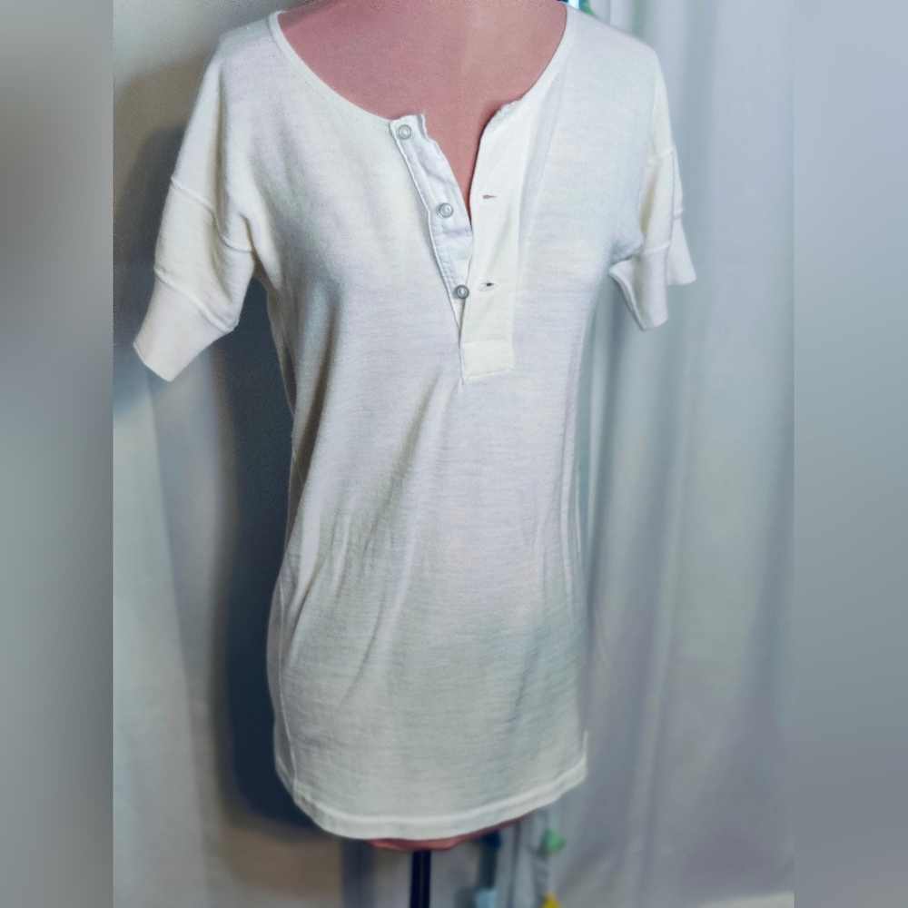 60s boyfriend British undershirt   3 button warm cozy sexy chic Vintage longline